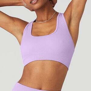 Alo Yoga Seamless Ribbed Bra Violet size small